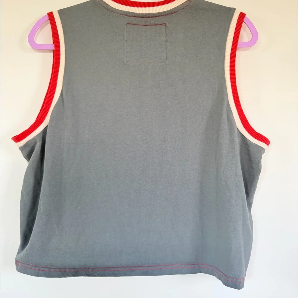 Marvel Logo Sleeveless Tank Top Colorblock Red/Gray Unisex Style Size XL